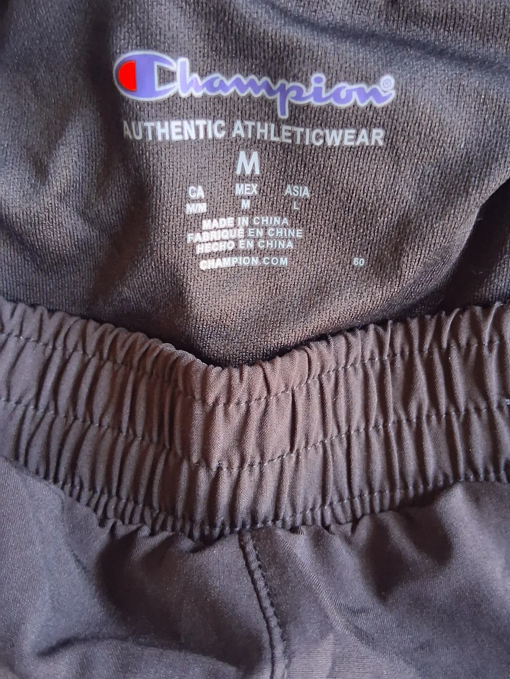 Champion Black Athletic Shorts with White Trim